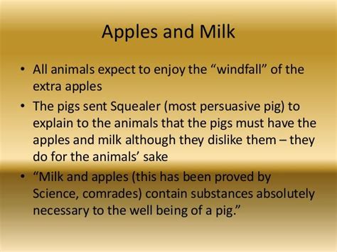 What Happened To The Milk And Apples Animal Farm